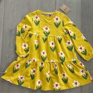 NWT MINI BODEN DAFFODIL LONG SLEEVE SWEATSHIRT DRESS GIRLS 7-8